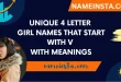 Unique 4 Letter Girl Names That Start With V With Meanings