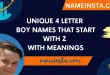 Unique 4 Letter Boy Names That Start With Z With Meanings